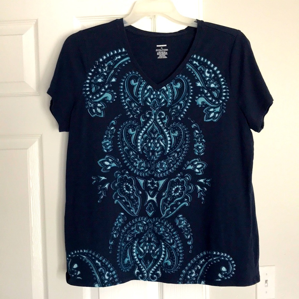 Navy blue cotton tee XL